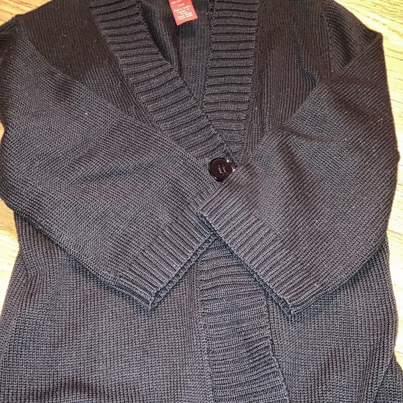 Olsen Europe Black Knit Cardigan with one big button. - Picture 4 of 8